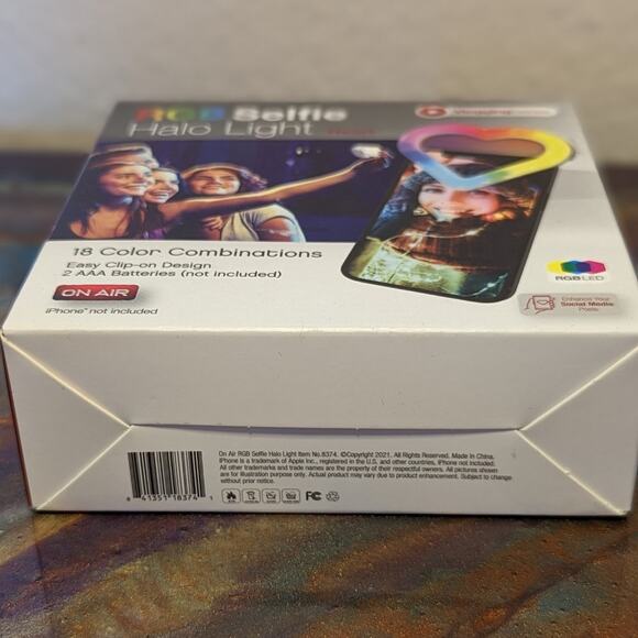 Selfie Halo Light RGB 18 color combinations heart clip-on New Sealed - Picture 5 of 5
